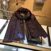 foulard louis vuitton marron monogram pas cher soie glacee l192cm w72cm brun